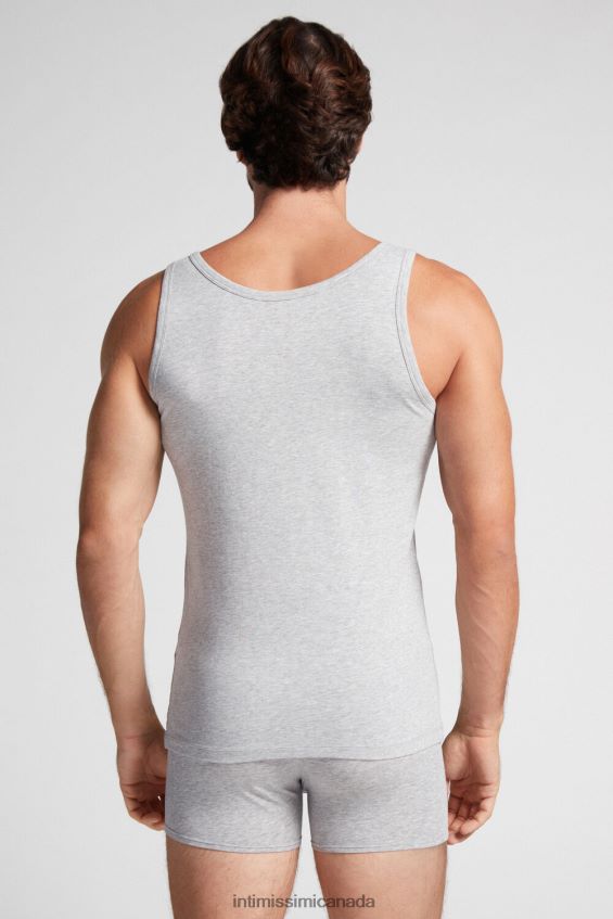 Apparel CA Intimissimi Men Sleeveless Vest Top with Round Neck 031-Light Grey Melange DD6R6T274