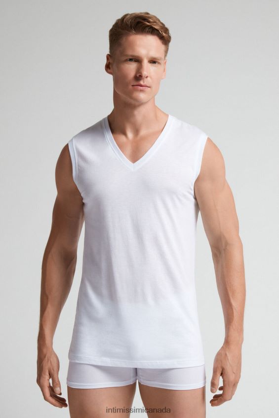Apparel CA Intimissimi Men Wide-Strap Supima Cotton Vest Top 001-White DD6R6T270