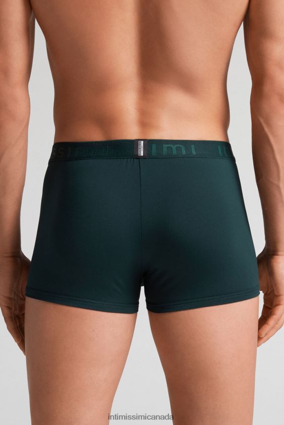 Underwear CA Intimissimi Men Boxer Shorts in Microfibre with Logo 132J-Dark Green DD6R6T15