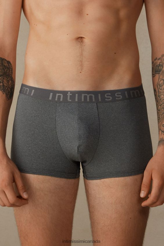 Underwear CA Intimissimi Men Boxer Shorts in Microfibre with Logo 5227-Charcoal Grey Melange DD6R6T100