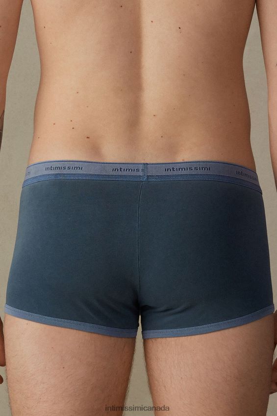Underwear CA Intimissimi Men Garment-Dyed Stretch Supima Cotton Boxers 864I-Dark Blue DD6R6T78