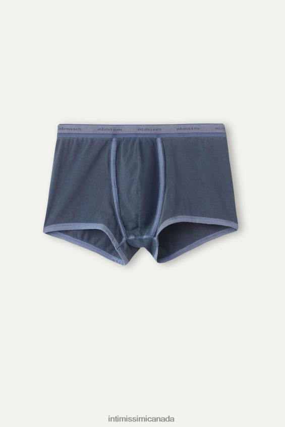 Underwear CA Intimissimi Men Garment-Dyed Stretch Supima Cotton Boxers 864I-Dark Blue DD6R6T78