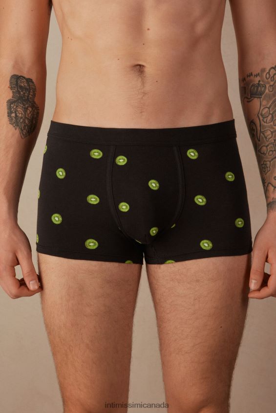 Underwear CA Intimissimi Men Kiwi Print Natural Fresh Supima Cotton Boxers 316J-Kiwi Fruit-Print Black DD6R6T28