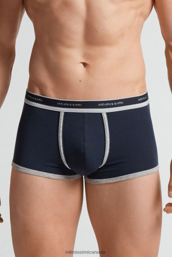 Underwear CA Intimissimi Men Natural Fresh Supima Cotton Boxers with Logo 320J-Midnight Blue/Light Grey Melange DD6R6T41