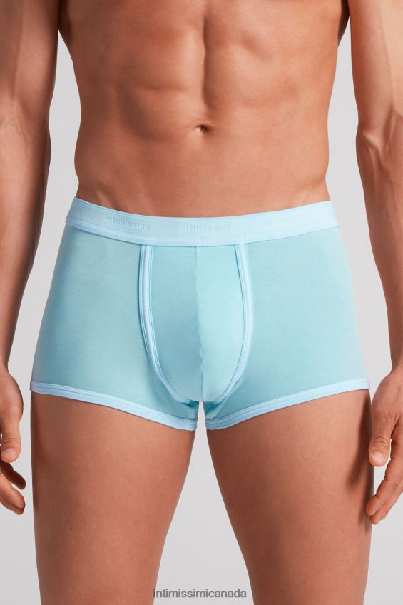 Underwear CA Intimissimi Men Natural Fresh Supima Cotton Boxers with Logo 321J-Aqua Green DD6R6T21