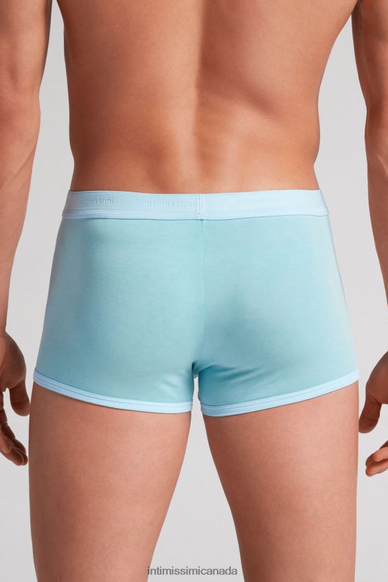 Underwear CA Intimissimi Men Natural Fresh Supima Cotton Boxers with Logo 321J-Aqua Green DD6R6T21