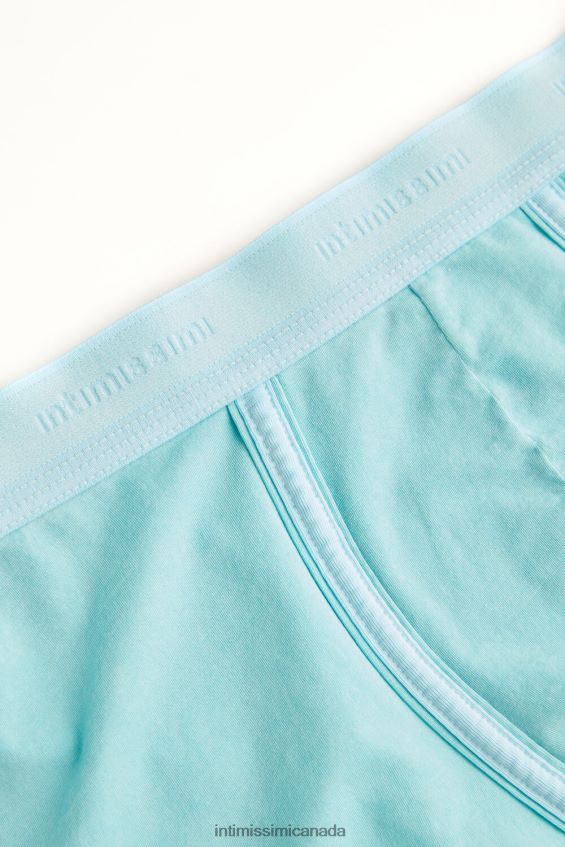 Underwear CA Intimissimi Men Natural Fresh Supima Cotton Boxers with Logo 321J-Aqua Green DD6R6T21