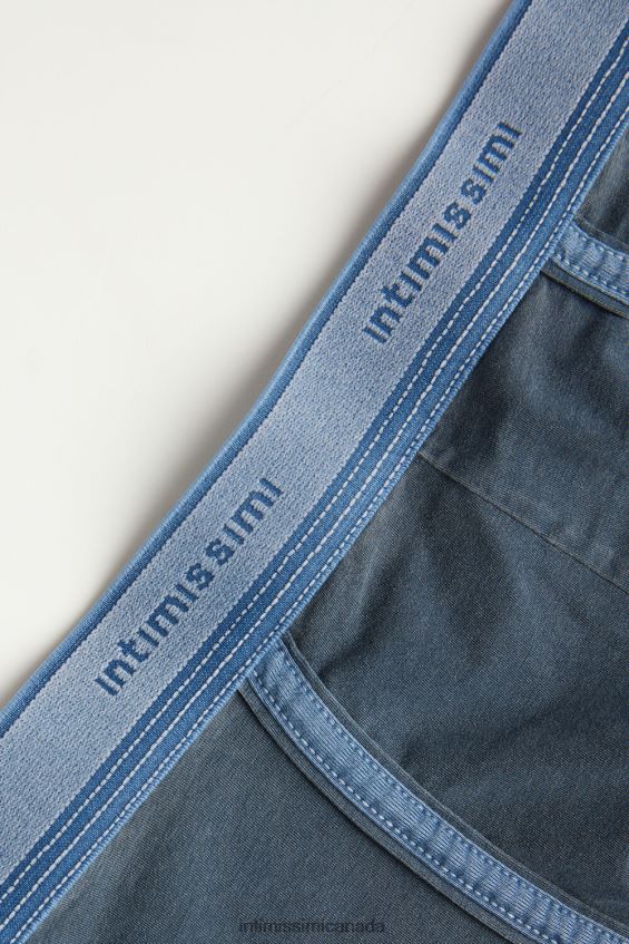 Underwear CA Intimissimi Men Natural Fresh Supima Cotton Boxers with Logo 394J-Blu Gas Del DD6R6T6