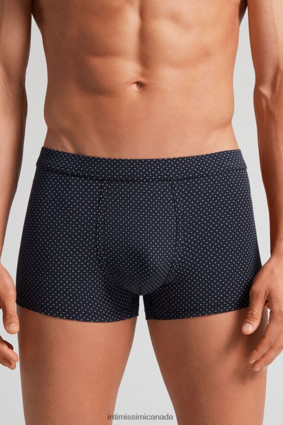 Underwear CA Intimissimi Men Natural Fresh Supima Micro Polka Dot Cotton Boxers 364J-Blu Notte St.Pois Bianco DD6R6T4