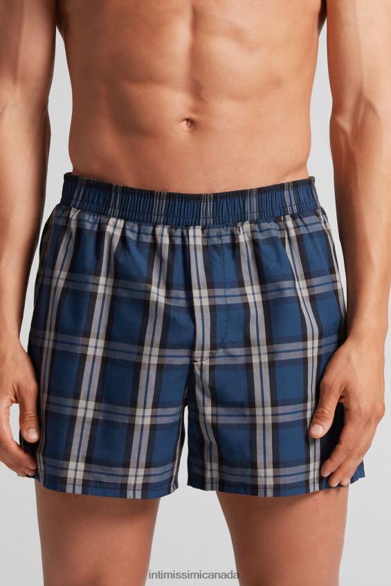 Underwear CA Intimissimi Men Print-Detail Boxers 375J-Check Medium Blue/Nero DD6R6T13
