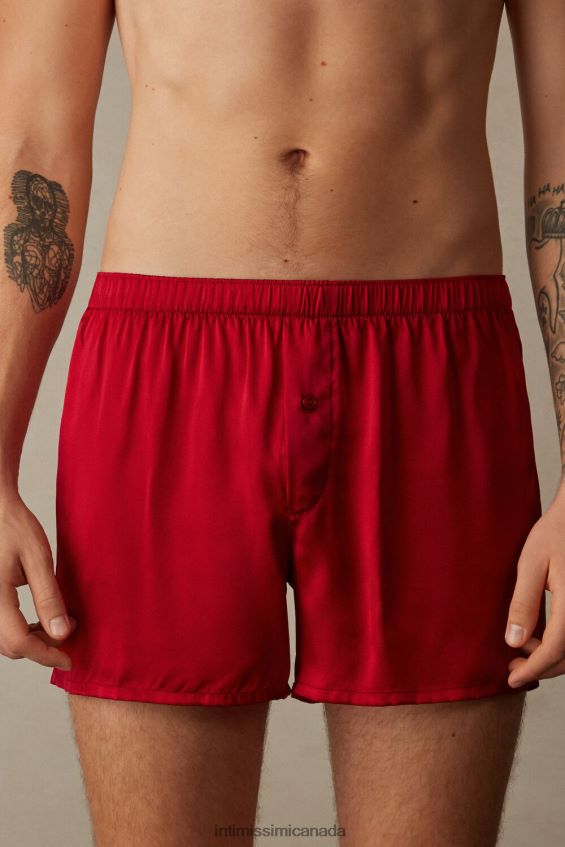 Underwear CA Intimissimi Men Silk Boxers 1473-Red DD6R6T90