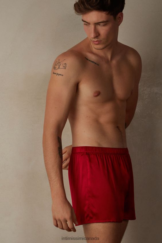 Underwear CA Intimissimi Men Silk Boxers 1473-Red DD6R6T90