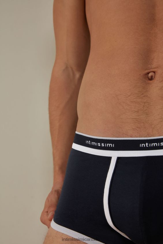Underwear CA Intimissimi Men Stretch Supima Cotton Boxer Shorts with Logo Detail 3481-Midnight Blue/White DD6R6T117