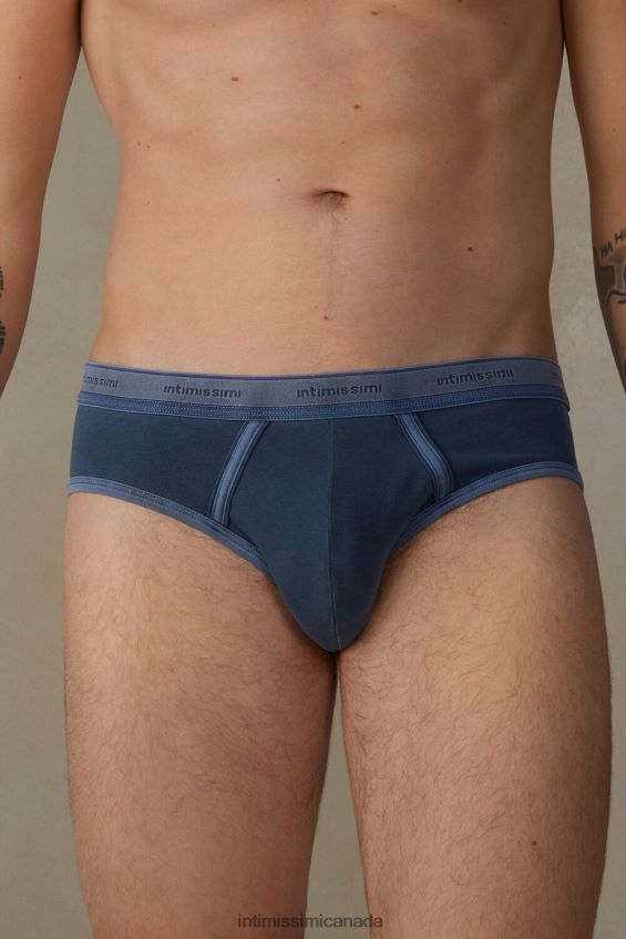 Underwear CA Intimissimi Men Garment-Dyed Stretch Supima Cotton Briefs 864I-Dark Blue DD6R6T81