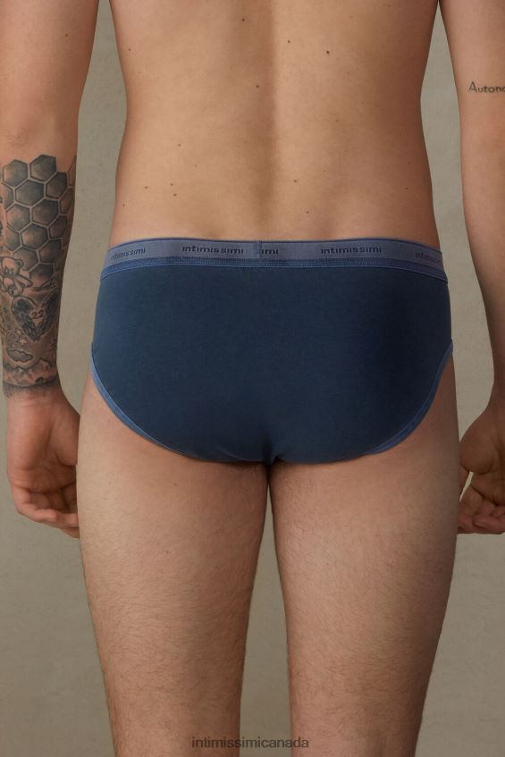 Underwear CA Intimissimi Men Garment-Dyed Stretch Supima Cotton Briefs 864I-Dark Blue DD6R6T81