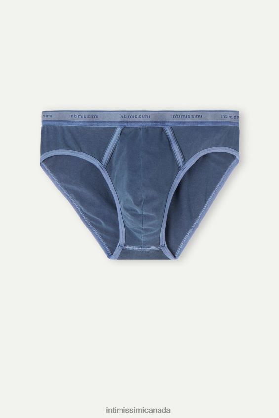 Underwear CA Intimissimi Men Garment-Dyed Stretch Supima Cotton Briefs 864I-Dark Blue DD6R6T81