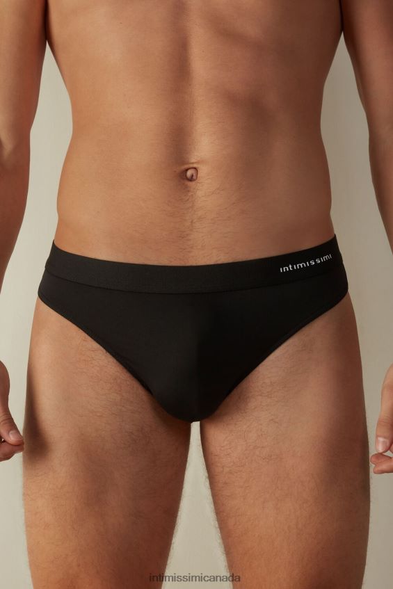 Underwear CA Intimissimi Men Microfibre Thong with Logo Detail 019-Black DD6R6T133