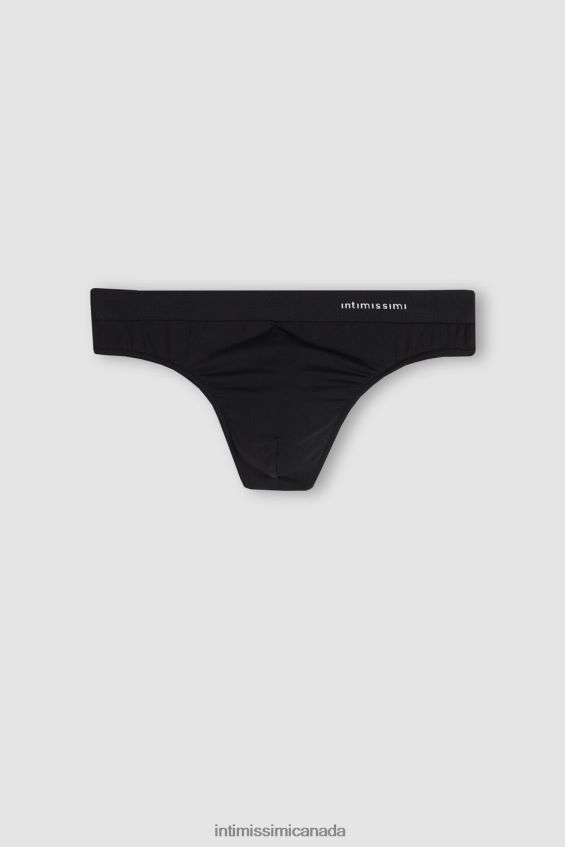 Underwear CA Intimissimi Men Microfibre Thong with Logo Detail 019-Black DD6R6T133