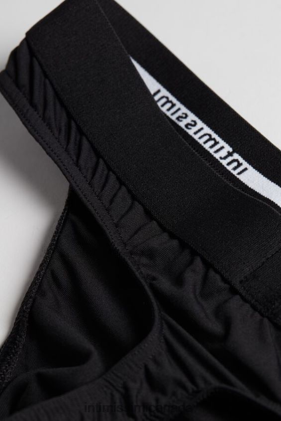 Underwear CA Intimissimi Men Microfibre Thong with Logo Detail 019-Black DD6R6T133