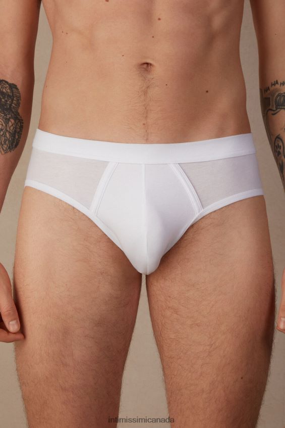 Underwear CA Intimissimi Men Natural Fresh Supima Cotton Briefs 001-White DD6R6T31