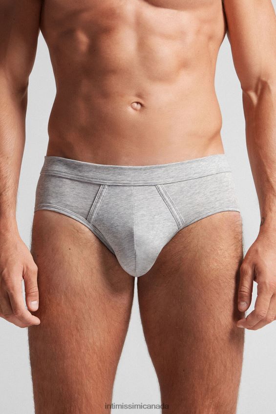 Underwear CA Intimissimi Men Natural Fresh Supima Cotton Briefs 031-Light Grey Melange DD6R6T38