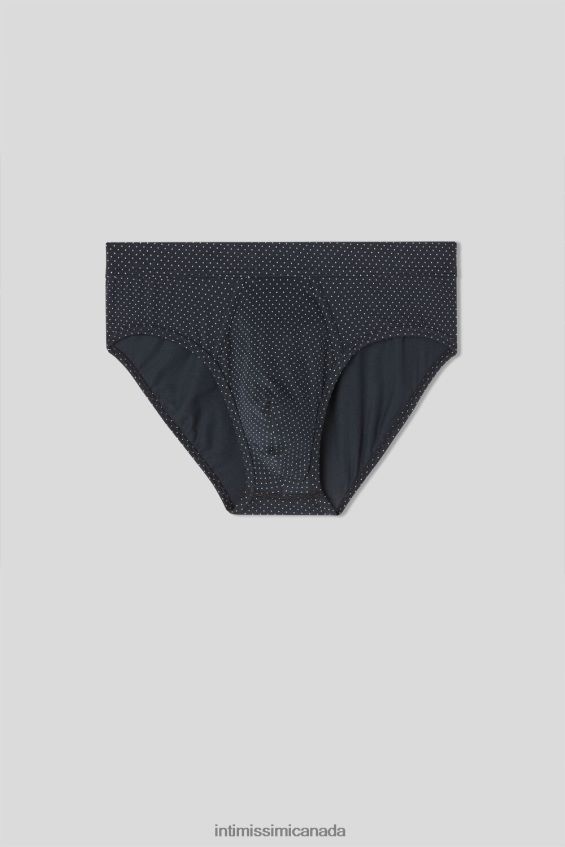 Underwear CA Intimissimi Men Natural Fresh Supima Micro Polka Dot Cotton Knickers 364J-Blu Notte St.Pois Bianco DD6R6T5