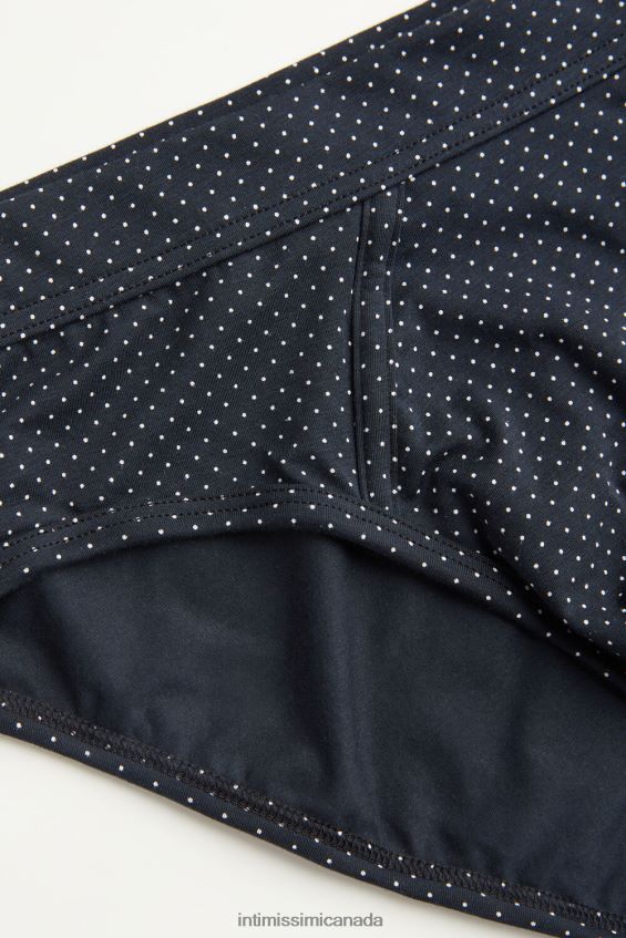 Underwear CA Intimissimi Men Natural Fresh Supima Micro Polka Dot Cotton Knickers 364J-Blu Notte St.Pois Bianco DD6R6T5