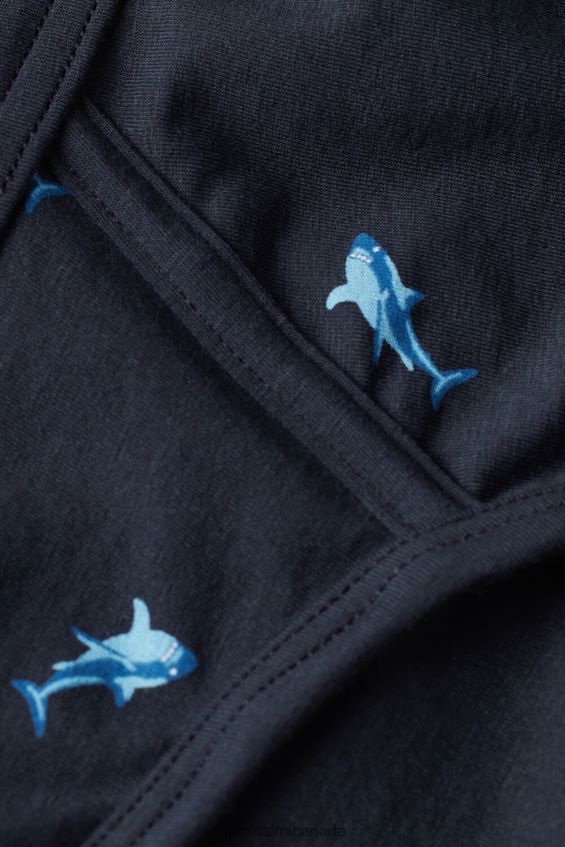 Underwear CA Intimissimi Men Shark Print Natural Fresh Supima Cotton Briefs 315J-Shark-Print Midnight Blue DD6R6T29