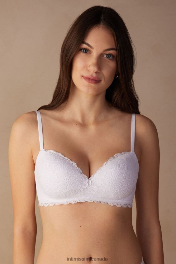 Underwear CA Intimissimi Women Claudia Lace Balconette Bra 001-White DD6R6T608