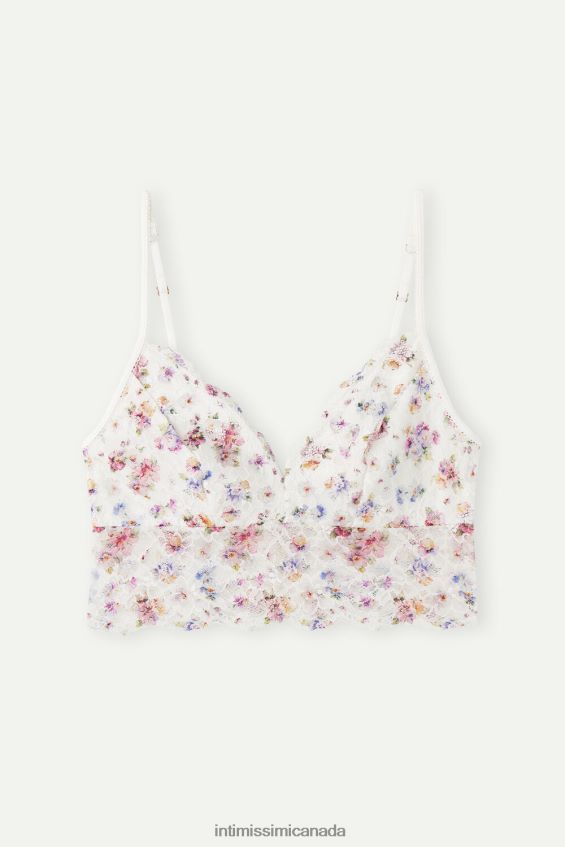 Underwear CA Intimissimi Women Dreaming of Spring Lace Bra Top 208J-Spring Bouquet Print White DD6R6T547