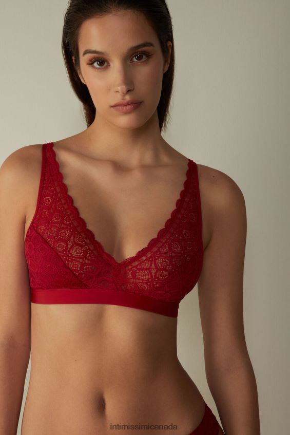 Underwear CA Intimissimi Women Lara Lace Triangle Bra 1473-Red DD6R6T664
