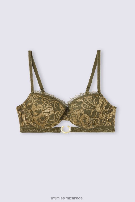 Underwear CA Intimissimi Women Sofia Golden Goddess Balconette Bra 333J-Green Moss/Oro DD6R6T456
