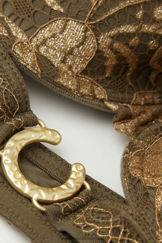 Underwear CA Intimissimi Women Sofia Golden Goddess Balconette Bra 333J-Green Moss/Oro DD6R6T456