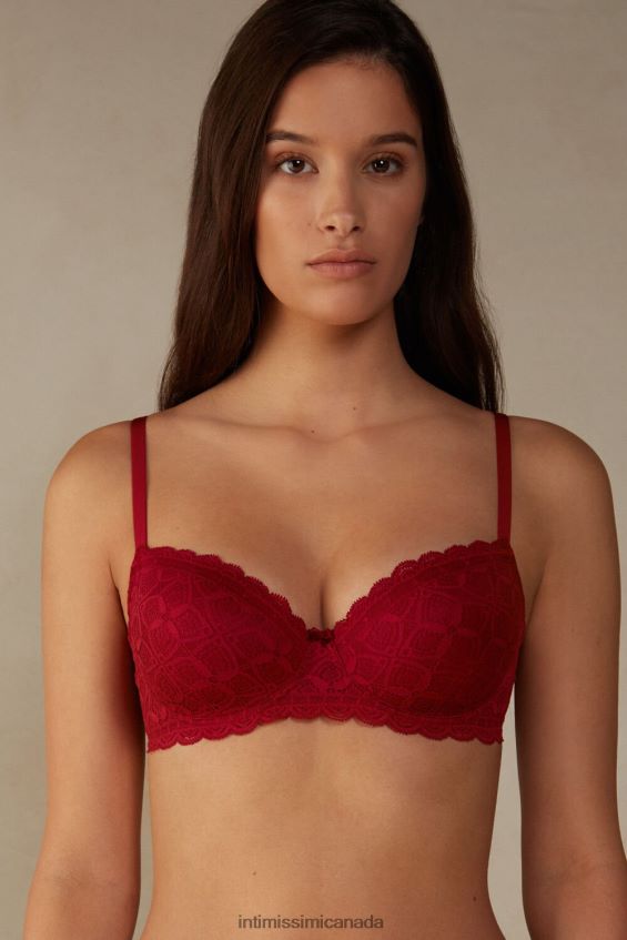 Underwear CA Intimissimi Women Sofia Lace Balconette Bra 1473-Red DD6R6T618