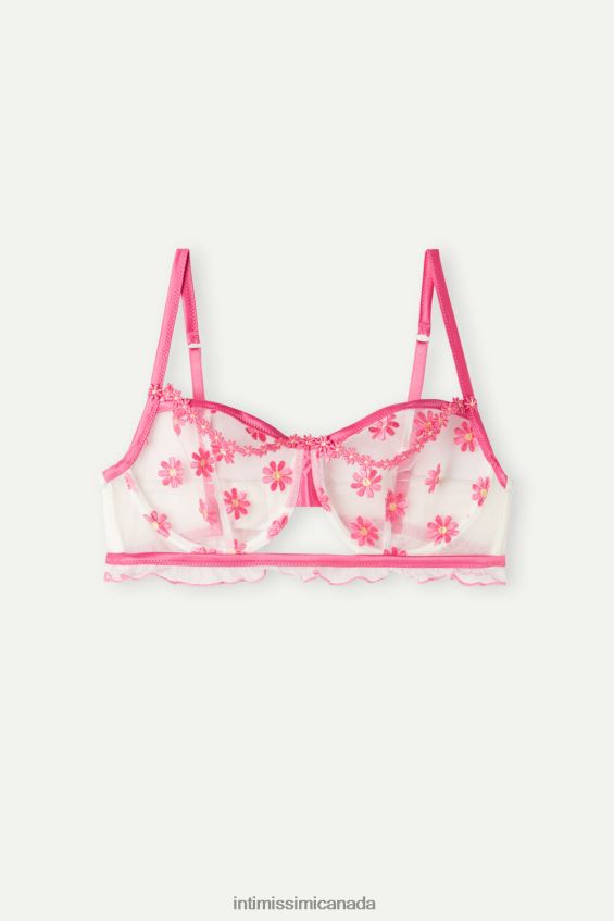 Underwear CA Intimissimi Women Sweet Like Daisies Balconette Bra 239J-Fuchsia/Powder White DD6R6T531