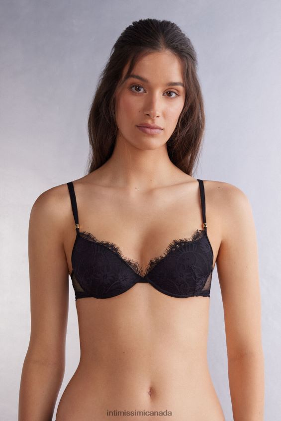 Underwear CA Intimissimi Women Bellissima Sensual Flowers Push-Up Bra 019-Black DD6R6T474