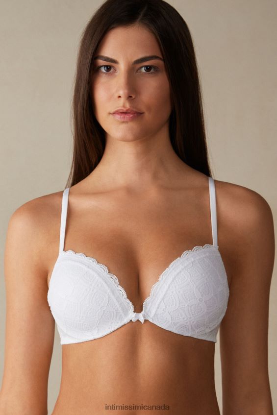 Underwear CA Intimissimi Women Silvia Lace Push-Up Bra 001-White DD6R6T617