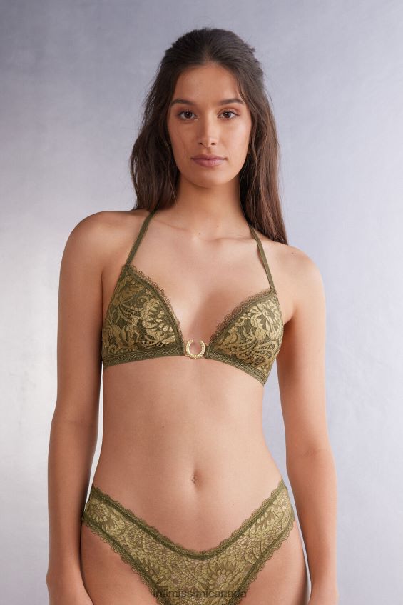 Underwear CA Intimissimi Women Tiziana Golden Goddess Triangle Bra 333J-Green Moss/Oro DD6R6T457