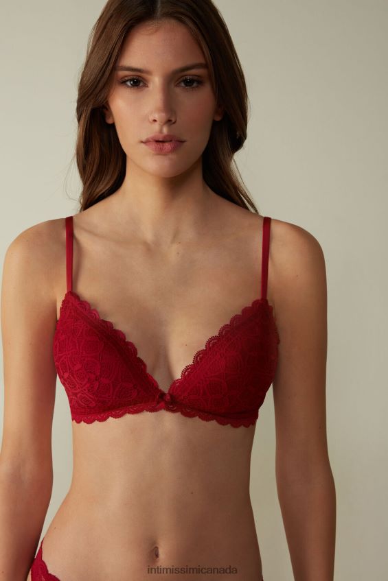 Underwear CA Intimissimi Women Tiziana Lace Triangle Bra 1473-Red DD6R6T661