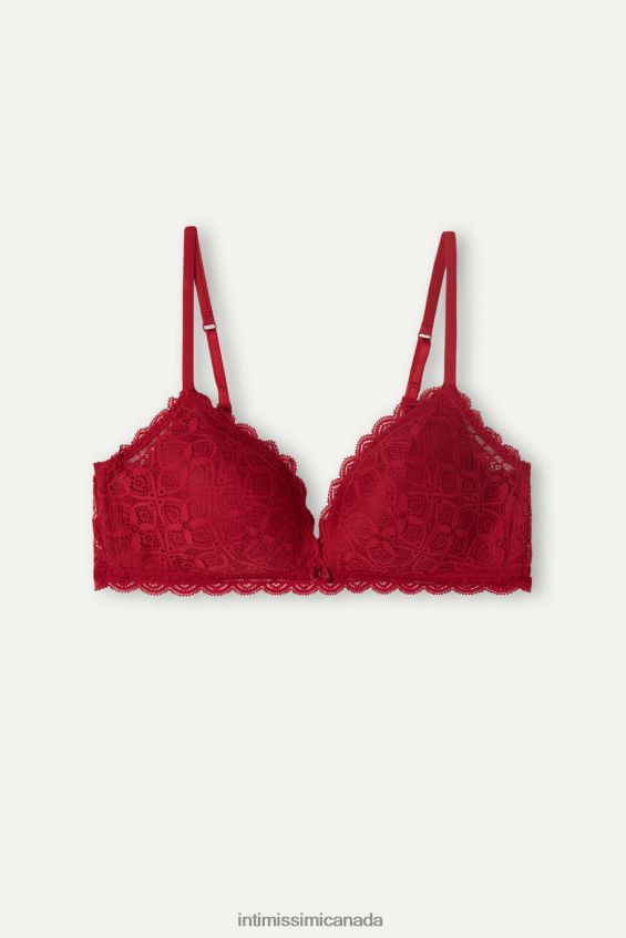 Underwear CA Intimissimi Women Tiziana Lace Triangle Bra 1473-Red DD6R6T661