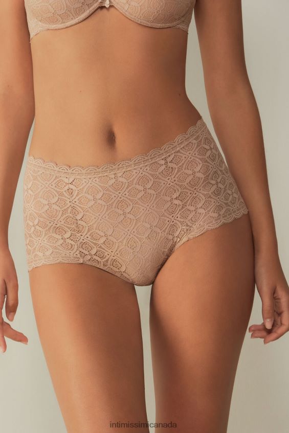 Underwear CA Intimissimi Women High-Rise Lace French Knickers 044-Soft Beige DD6R6T1058