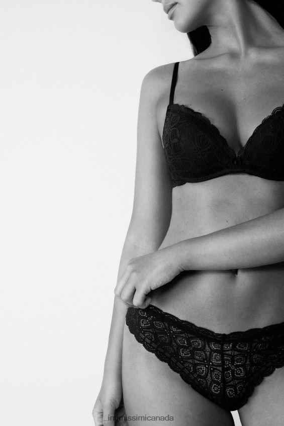 Underwear CA Intimissimi Women 80s-Style Lace Brazilian Briefs 019-Black DD6R6T1103