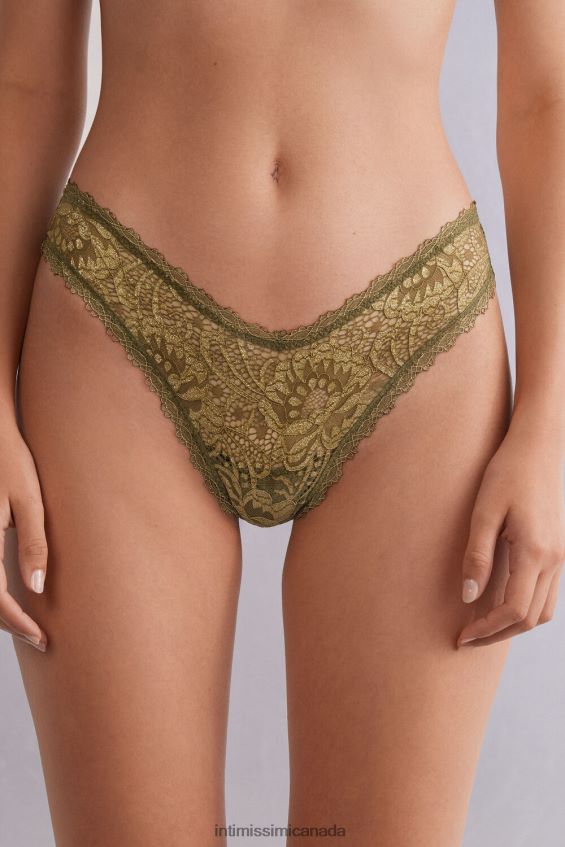 Underwear CA Intimissimi Women Golden Goddess 80s-Style Brazilian Briefs 333J-Green Moss/Oro DD6R6T840
