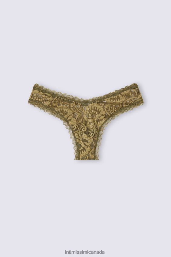 Underwear CA Intimissimi Women Golden Goddess 80s-Style Brazilian Briefs 333J-Green Moss/Oro DD6R6T840