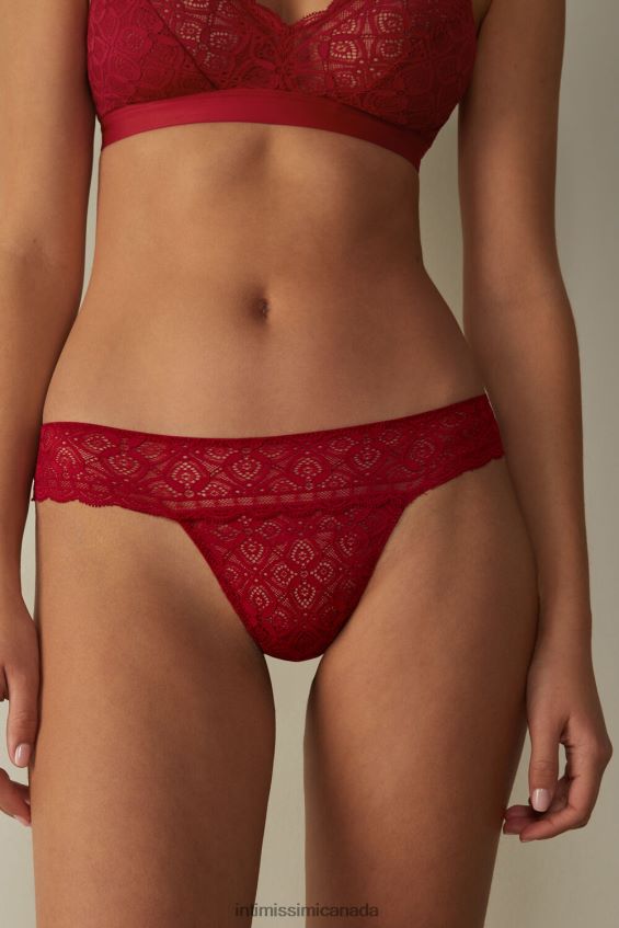 Underwear CA Intimissimi Women Lace Brazilian Briefs 1473-Red DD6R6T1037
