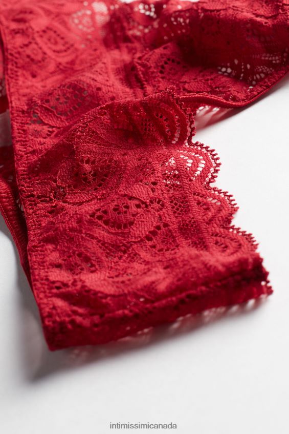 Underwear CA Intimissimi Women Lace Brazilian Briefs 1473-Red DD6R6T1037