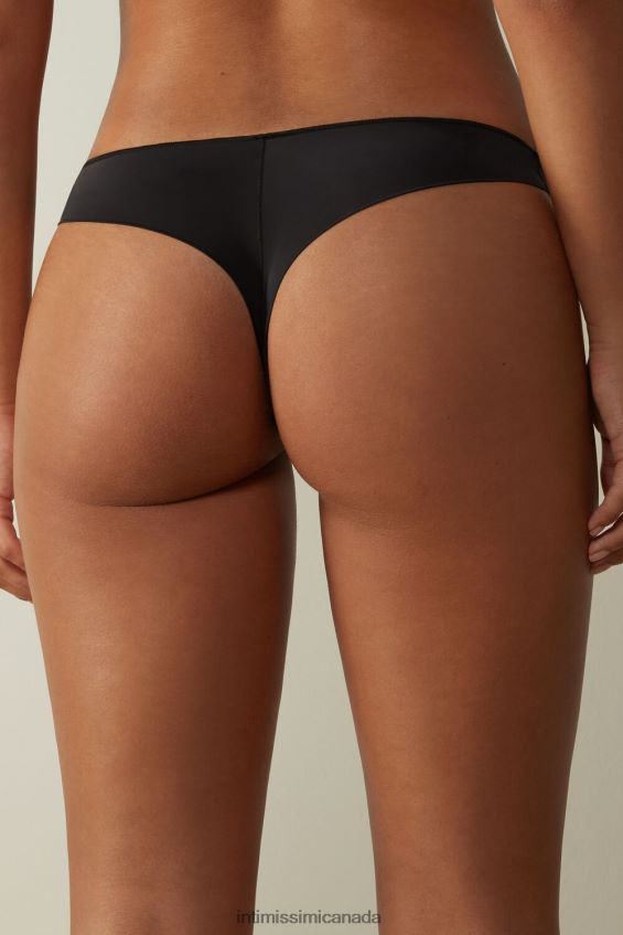 Underwear CA Intimissimi Women Lace and Microfibre Brazilian Briefs 019-Black DD6R6T1082