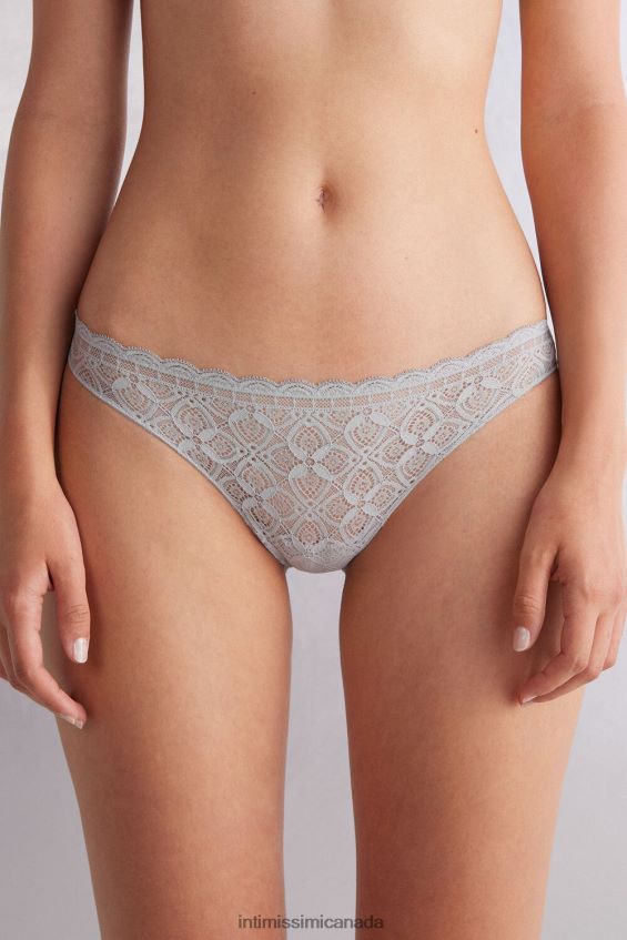 Underwear CA Intimissimi Women Lace and Microfibre Brazilian Briefs 347J-Ice Grey DD6R6T894