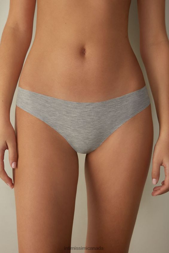Underwear CA Intimissimi Women Laser-cut Cotton Brazilian Underwear 031-Light Grey Melange DD6R6T1183
