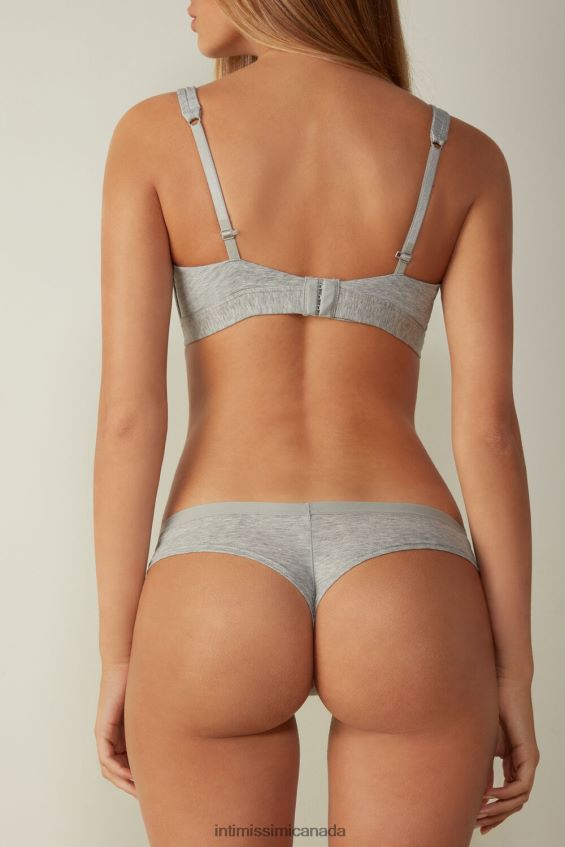 Underwear CA Intimissimi Women Natural Cotton Brazilian Panties 031-Light Grey Melange DD6R6T1192